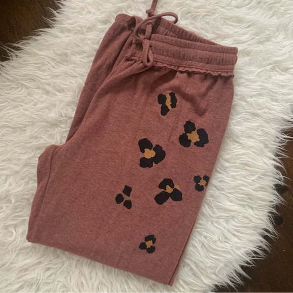 ANTHRO Super soft sweatpants / joggers in clay color w/ black, Size L, Maronie - Picture 4 of 8